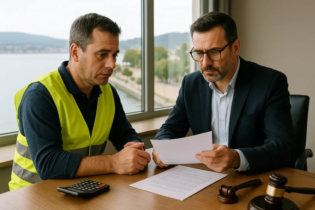 Abogado laboral en Boiro asesora a trabajador despedido con vista a la ría de Arousa