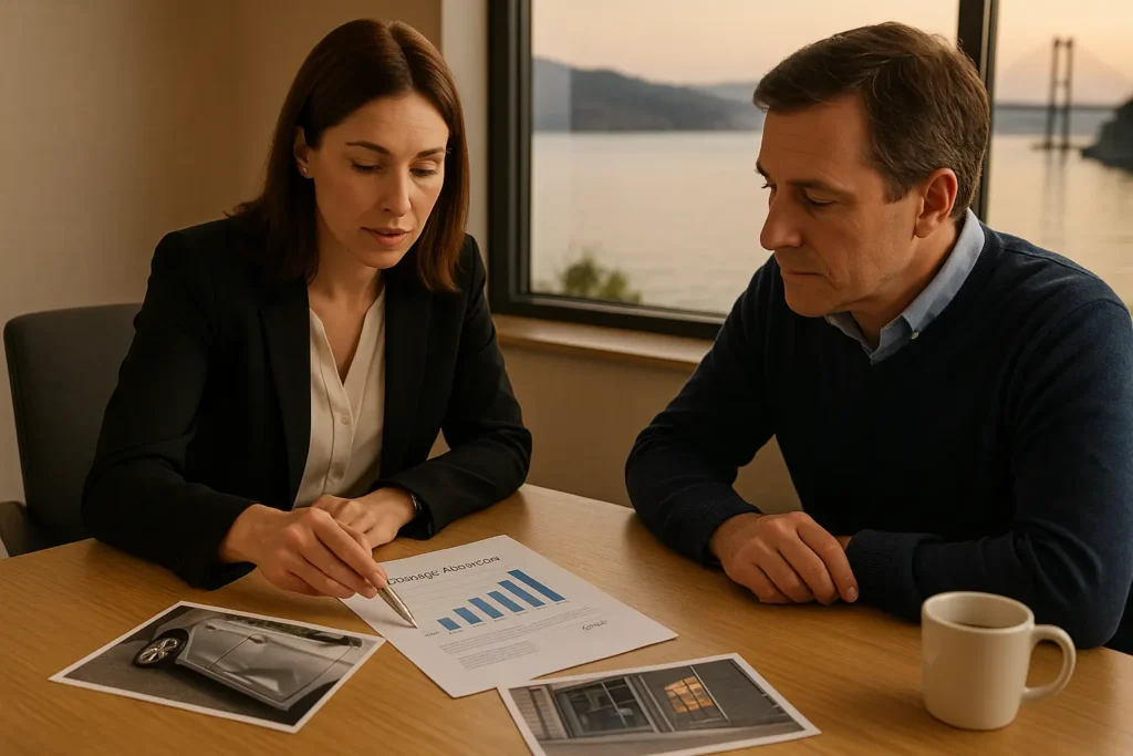 Abogada de derecho civil en Vigo asesorando a un cliente sobre una reclamación de daños y responsabilidad civil