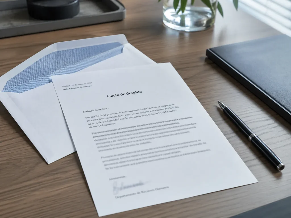 Carta de despido laboral en Vilagarcía de Arousa — Lexgalia