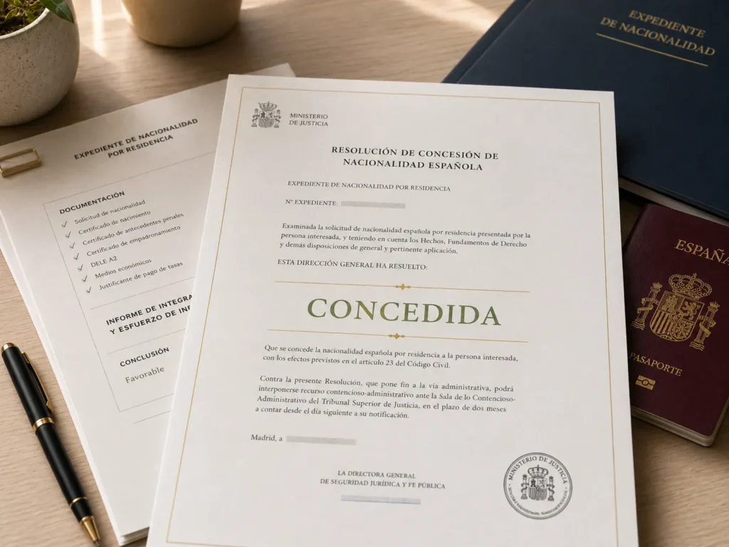 Nacionalidad espanola en Vilagarcia de Arousa, resolucion favorable y expediente preparado