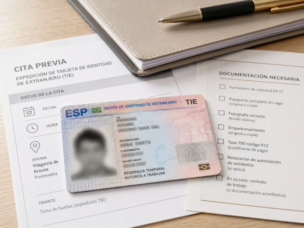 NIE y TIE en Vilagarcia de Arousa, tarjeta y documentacion de extranjeria preparada