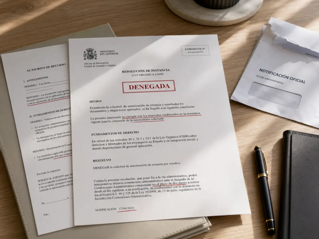 Recursos y denegaciones de extranjeria en Vilagarcia de Arousa, resolucion revisada para recurso