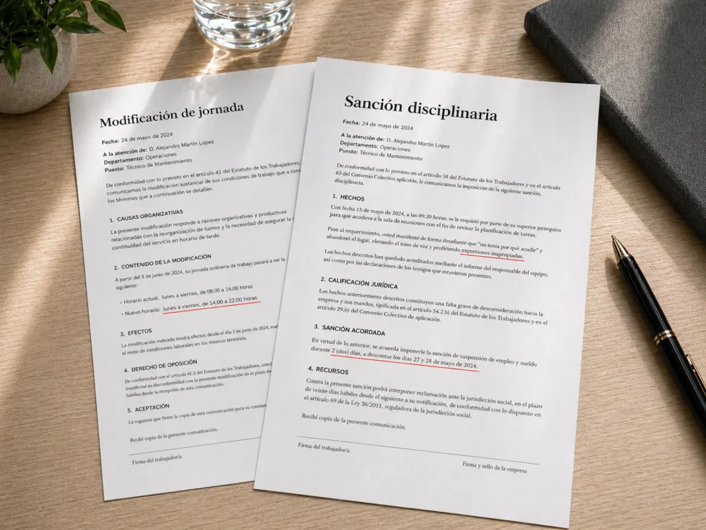 Abogado para sanciones laborales y modificación de condiciones en Vilagarcía de Arousa — Lexgalia